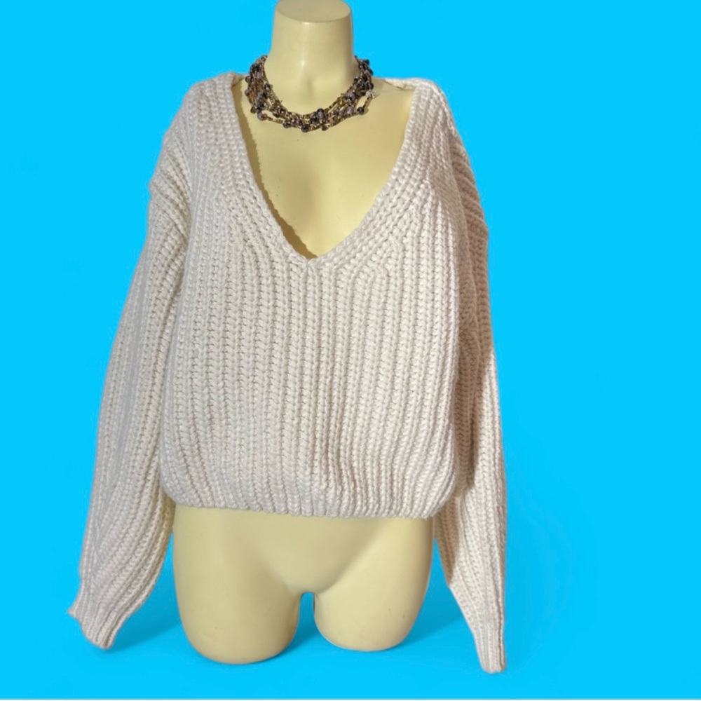 Cozy White Knit Sweater